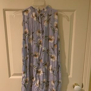 Light blue cotton pattern dress